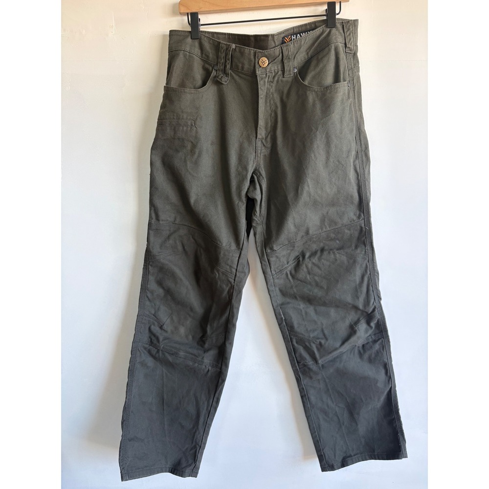 Hawx Work Gear Mens Olive Green Canvas Utility Work Pants 32x32 HF18PA1
